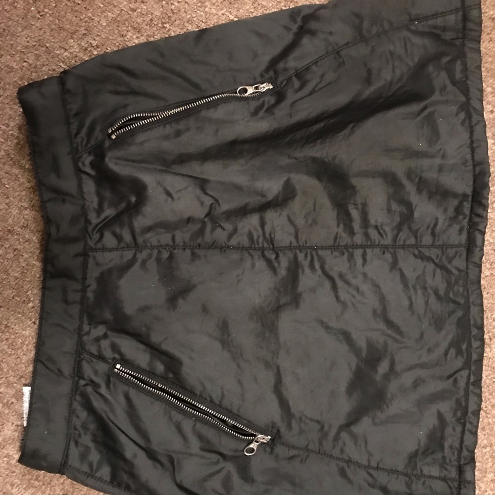 Vintage 90s Sisley  brand puffer black mini skirt